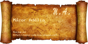 Mázor Adélia névjegykártya